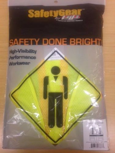 SafetyGear HI-VISIBILITY MESH VEST ANSI 107 Class 2 Yellow Size: L  7-pockets