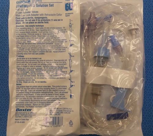 Baxter CLEARLINK Continu-Flo Solution Set 105&#034; #2C8546s NEW/OPEN CASE OF 48
