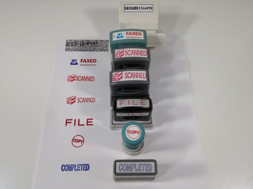 6-pc Office Stamp set including a Large SECURE Stamper