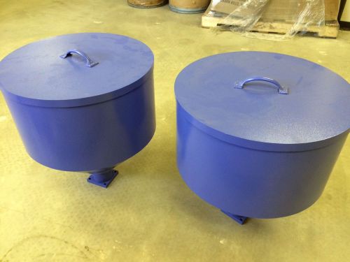 Never Used Injection Molding Hopper. Qty 2.  Blue Epoxy Paint