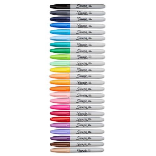 Sharpie 75846 Fine Point Permanent Marker, Assorted Colors, 24-Pack, 24-Pack