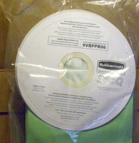 Rubbermaid 9vbppb06 replacement paper bag for 1868433 or 9vbp06 backpack vacuum for sale