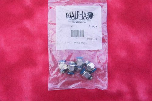 5 pcs male connector tube od 1/4 x npt 1/8  push in fitting alpha # 5upj3 for sale
