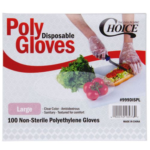 Wholesale lot 5 boxes of 100 Powder-Free poly food service gloves Size Large S
