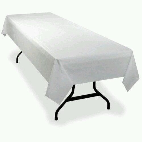 Tablemate Table Set Plastic Banquet Roll Table Cover WHITE- TBLI4010WH