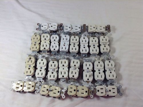 Leviton Outlet White And Almond. 15A 125V, Lot Of 23. Used