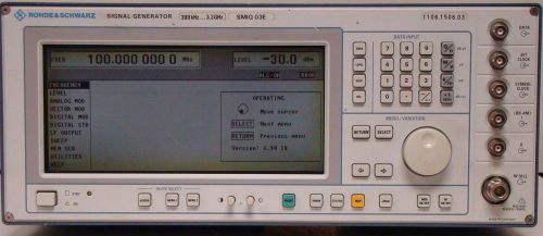 Rohde &amp; Schwarz SMIQ03E Signal Generator 300KHz-3.3GHz w/ options B10/B11
