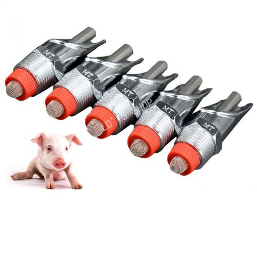 10pcs 1/2&#034; stainless steel nipple drinker waterer rodents cow horse pig hog for sale