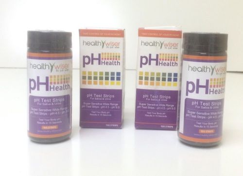 Lot Of 2 Healthy Wiser pH Health pH Test Strips Saliva &amp; Urine 100 Strips 1-19
