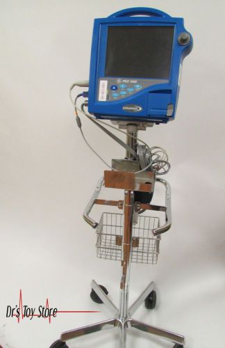 Ge dinamap pro 1000 vital signs monitor w/ rolling stand for sale