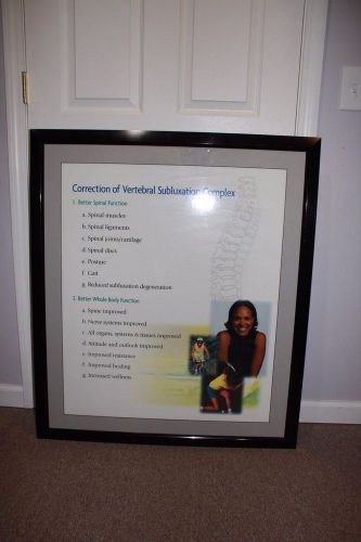 Custom X Large Chiropractic Office Poster Framed Black Excellent Condition