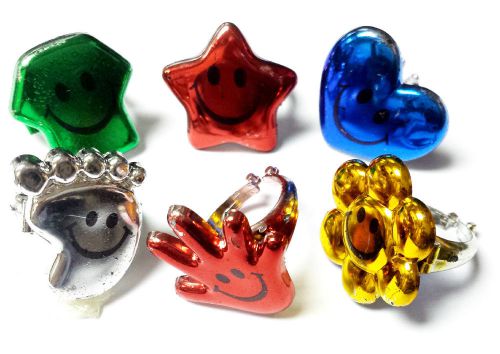 lot of 6 piece SMILE Princess ring Rings Birthday Party favors Girl game TOY