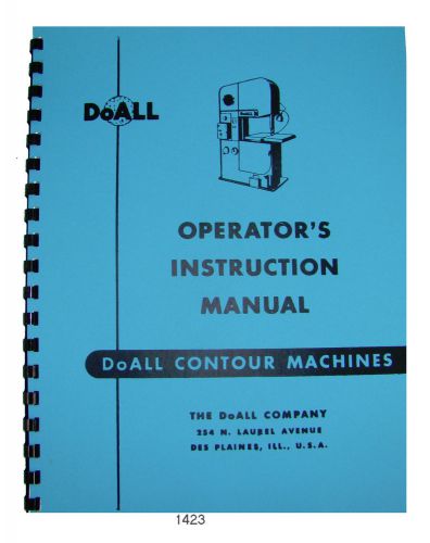 DoALL Bandsaw Models 16-2, 26-2, 36-2, 60-2 Operation-Maintenance Manual  *1423