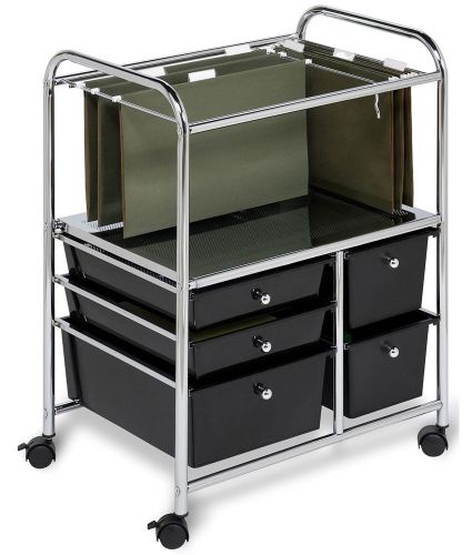 Rolling File Cart with Five Drawers