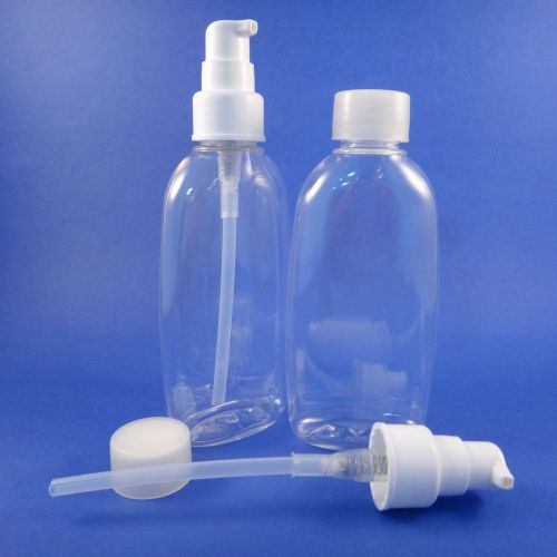 Empty plastic skin care cream shampoo oval shape beauty bottle w extra pump150ml for sale