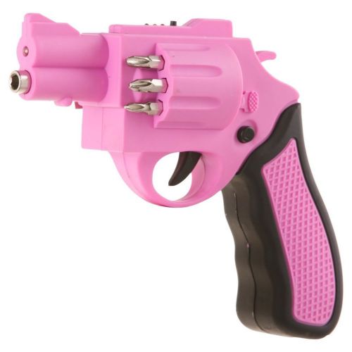 Gun Power Screwdriver - Pink (Revolver Shaped Cordless Rechargeable Screw Gun)