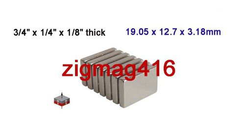 set of 12pcs, Grade N52, 3/4&#034;x1/2&#034;x1/8&#034; thick Rare Earth Neodymium Block Magnets