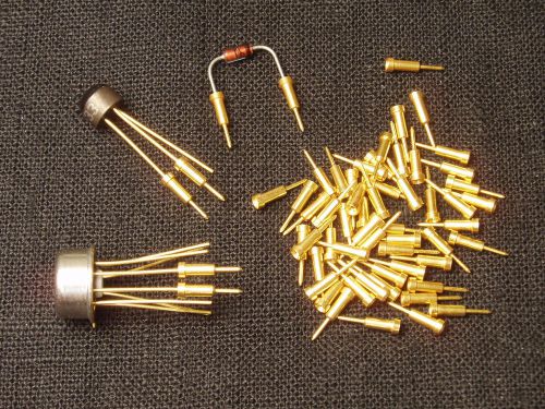 Qty 50: IC Transistor Lead Socket Repair Pins for PC Boards AMP NOS Gold plated