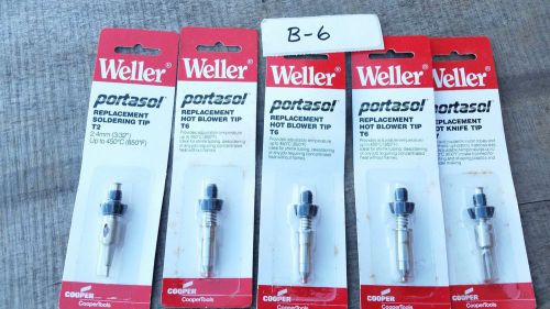 Lot of 5- weller portasol replacement soldering tip, t6 t7 for sale