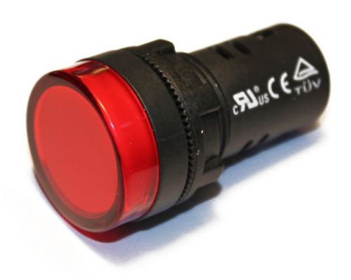 Pl22120r - led pilot light panel indicator 22mm 120v, ac, red for sale