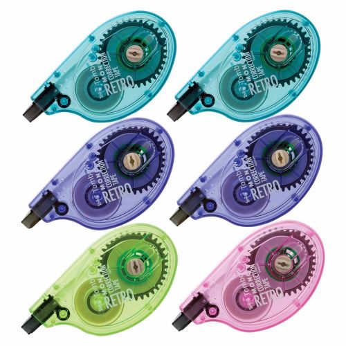 Tombow Mono Retro Correction Tape 68670 6/pack asst colors