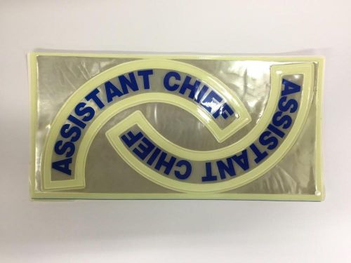 Glo-flex &#034;assistant chief&#034; sticker fire rescue ems helmet crescent, reflective for sale