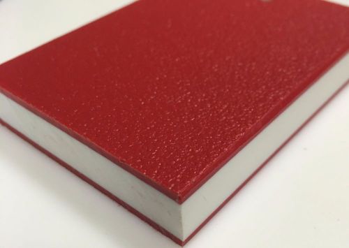 3/4&#034; Red/White Playground Engraving Plastic Textured UV HDPE .750&#034; x 12&#034; x 48&#034;