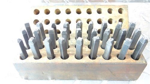 COMPLETE SET OF 1/8&#034; LETTER STAMPS WITH 7/32&#034; SHANK STAMP WORKS