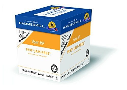 Hammermill Fore MP Paper, 20lb, 8 1/2&#034; x 11&#034;, 96 Bright, 2500 sheets/Express