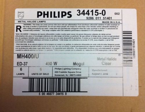 (6 pack) Philips MH400/U 34415-0      400 WATT ED37 LIGHT BULB