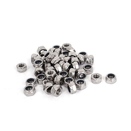 Uxcell? m6 x 1mm 304 stainless steel nylock nylon insert hex lock nuts 50pcs for sale