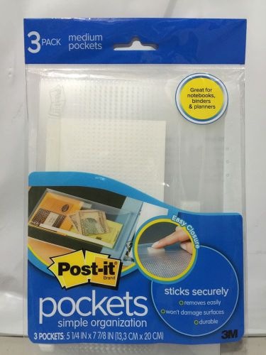 Post-it Pockets with Closure Medium 5-1/4 x 7-7/8-Inches Clear with Dots 3-Pack