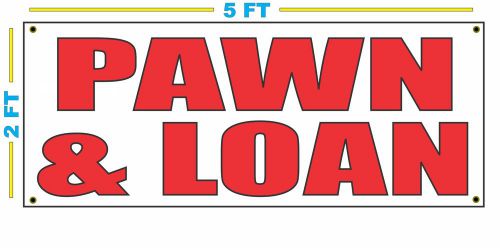PAWN &amp; LOAN in RED Banner Sign NEW Size