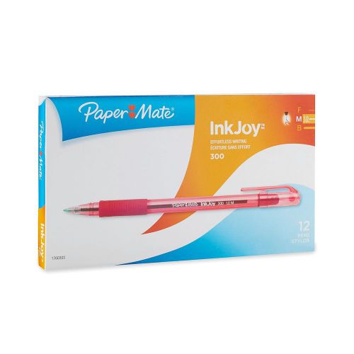Papermate 300 Ballpoint Pens Red Ink Medium Point 1.0mm Dozen - 1760303 12-Pack