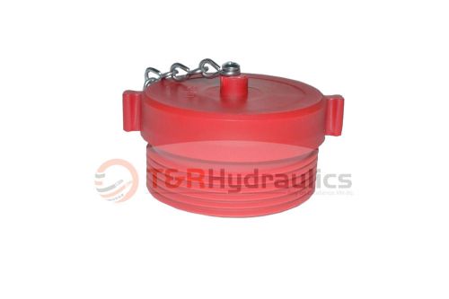 Fire hydrant adapter plug and chain 2-1/2&#034; nst(m) polycarbonate red for sale