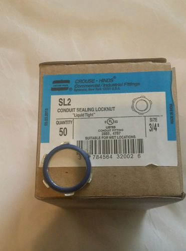 Crouse-hinds conduit sealing locknut, sl2, 3/4&#034; , liquid tight, box of 50 for sale
