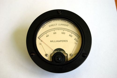 Vintage Direct Current Meter 0-200 mA Supreme Instruments