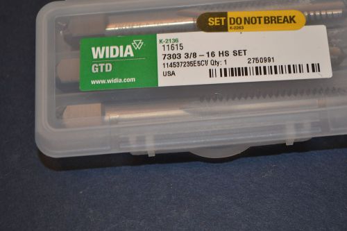 New widia gtd 11607 hand tap set 3 pc bottom taper plug hss 3/8-16 nc hs #mbb2c4 for sale