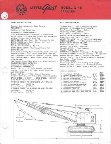Equipment Brochure - Little Giant - C-48 - Crawler Crane Dragline  (E3129)
