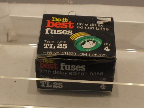 Generic(Do it Best) TL-25 amp Screw In Edison Base Time Delay Fuses Box of 4