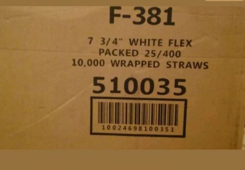 7 3/4&#034;  Flex Straws Cardinal F381 Packed 25/400 ,10,000 Wrapped Translucent