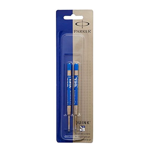 Parker quink gel ink refills for retractable pens, medium point, blue, 2-pack (3 for sale