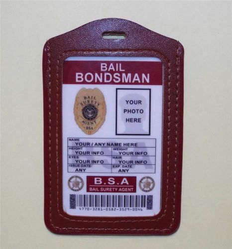 Bail Bondsman ID Badge &gt;CUSTOMIZE WITH YOUR PHOTO &amp; INFO&lt;  BAIL SURETY AGENT ID