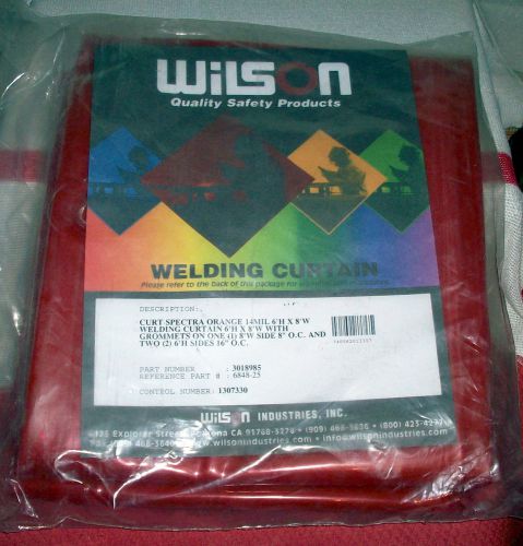 Lot of 5 Wilson 6 X 8 Welding Curtains Orange with Grommets New in Package
