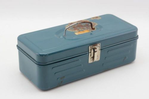 VINTAGE TEAL OFFICE MASTER BOX MONEY 11.5&#034;x5.25&#034; 4&#034;TALL (NO KEY) UTILITY, TACKLE