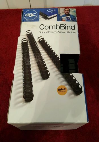 GBC CombBind Spines, 1 Inch, 200 Sheets, Black, 46 Pk (15233)