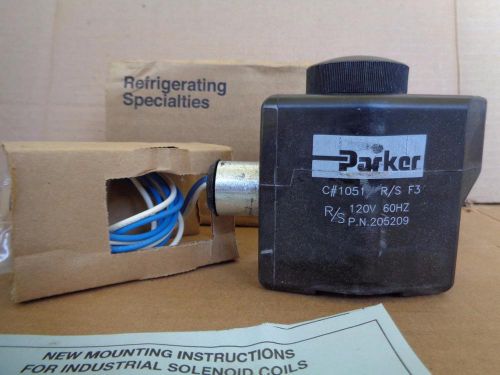 NEW IN BOX PARKER 205209 INDUSTRIAL REFRIGERATION SOLENOID COIL 120V 60Hz