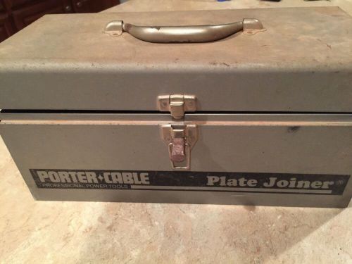 Porter cable mdl 555 plate joiner w/tilt fence 120v 8000 rpm 5 a w/metal boxused for sale