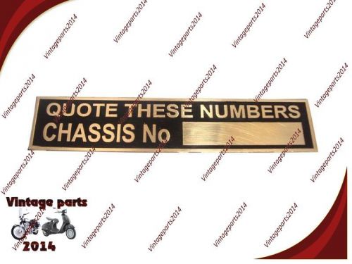 Universal Brand New Brass Data Plate Brand New Number Style Plate