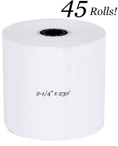 2-1/4&#034; x 230&#039; Thermal Receipt Paper Rolls Case Of 45 Pos Cash Register BRAND NEW